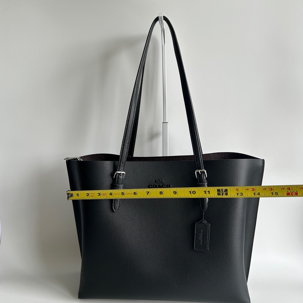 Coach Mollie Tote Black Pebbled Leather Shoulder Bag 1671 Excellent - Picture 11 of 13
